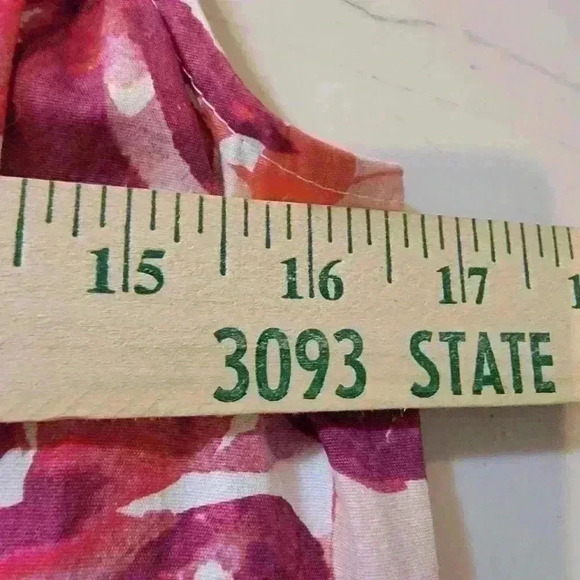 Chloe+Rene Women’s Pink Floral Sleeveless VNeck Ribboned Straps Maxi Dress 👗 - Picture 8 of 10